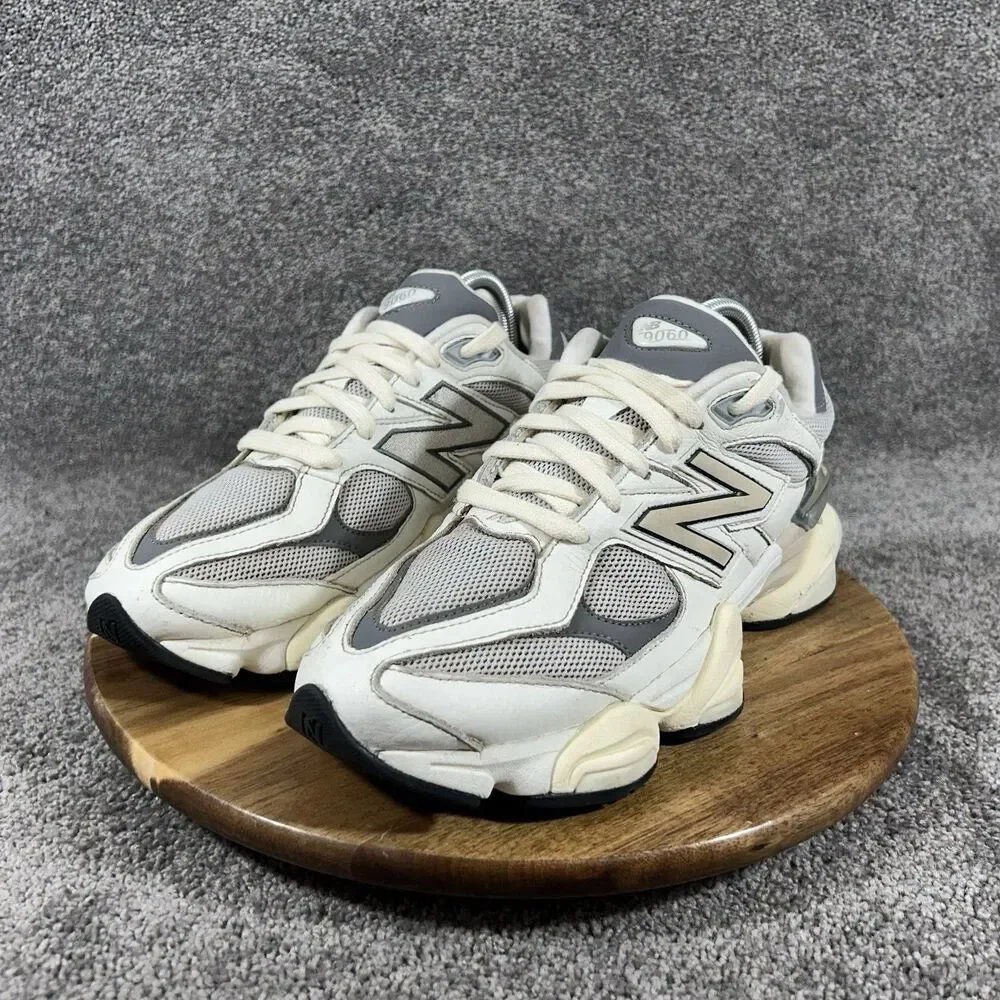 New Balance 9060 Men's Size 9 Sea Salt Castlerock White Grey Athletic Shoes Used